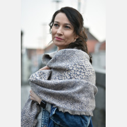 Solnce Jaguar Shawl Cocoa & Cookies | Luxury Woven Wrap