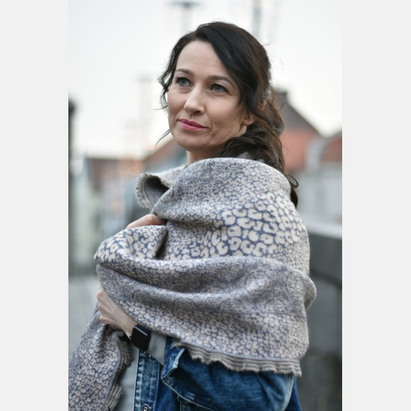 Solnce Jaguar Shawl Cocoa & Cookies | Luxury Woven Wrap